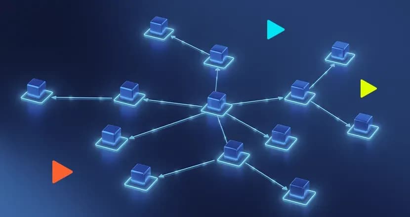 Diagrama de rede com nós conectados