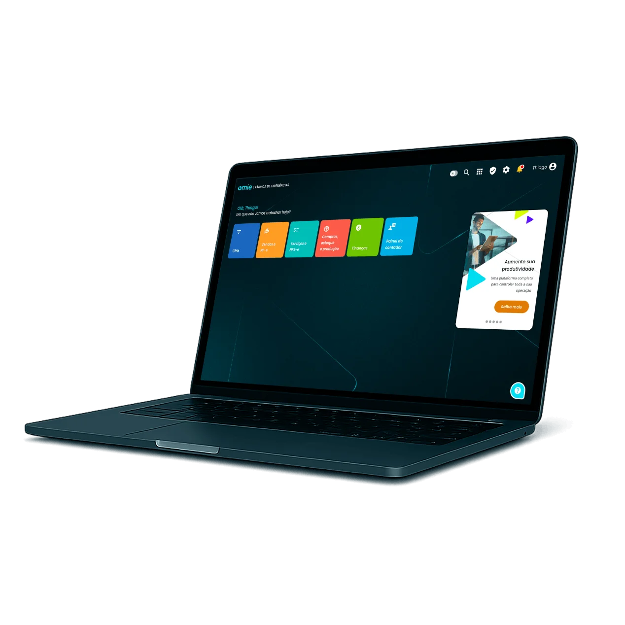 Imagem do computador no sistema Omie ERP