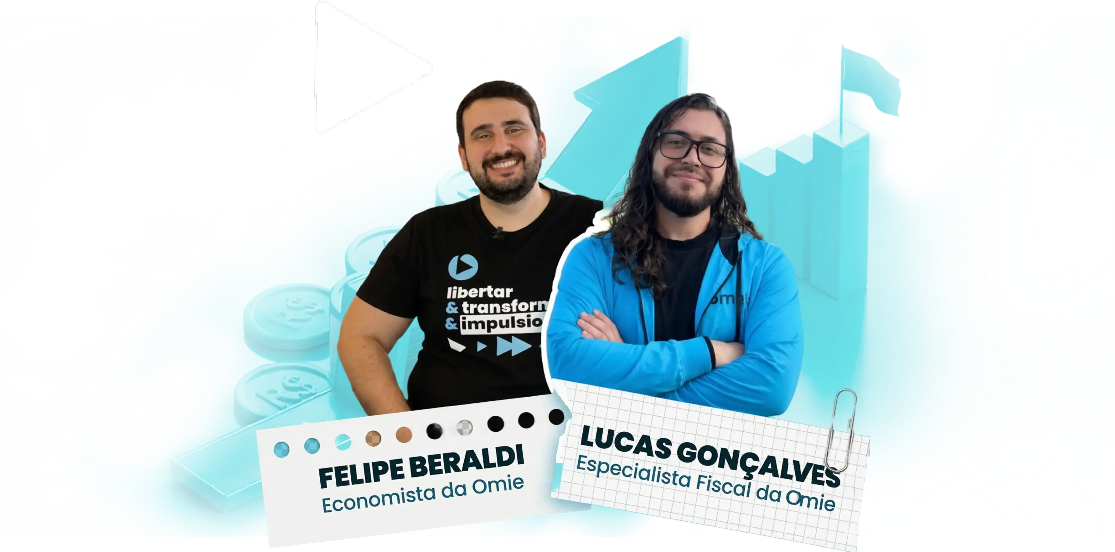 Imagem com dois homens, ao lado esquerdo temos Felipe Beraldi e a direita Lucas Gonçalvez