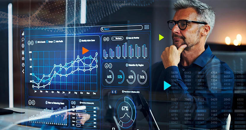Mão analisando o funil comercial