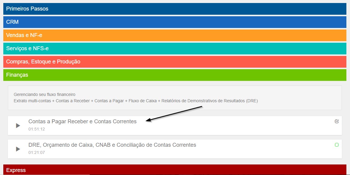Veja os treinamentos gravados